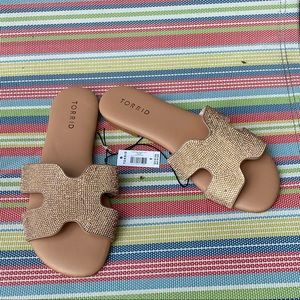 Rose gold rhinestone slides
